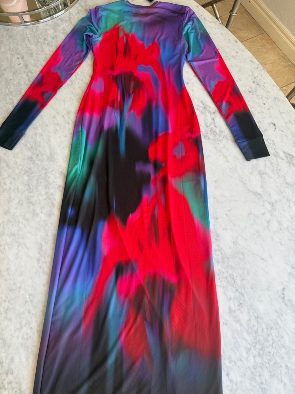 AFRM Didi Long Sleeve Mesh Maxi Dress NWT - Picture 7 of 7